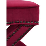 TOV Furniture Reese Velvet Ottoman | Pink TOV-O17-Pink