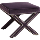 TOV Furniture Reese Velvet Ottoman | Purple TOV-O17-Purple