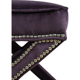 TOV Furniture Reese Velvet Ottoman | Purple TOV-O17-Purple