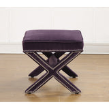 TOV Furniture Reese Velvet Ottoman | Purple TOV-O17-Purple