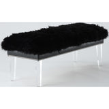 TOV Furniture Luxe Sheepskin Lucite Bench | Black TOV-O23