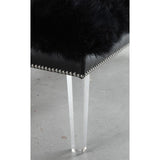 TOV Furniture Luxe Sheepskin Lucite Bench | Black TOV-O23