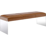 TOV Furniture Envy Leather/Acrylic Bench | Brown TOV-O28