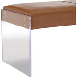 TOV Furniture Envy Leather/Acrylic Bench | Brown TOV-O28