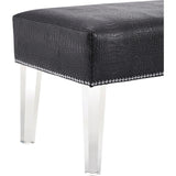 TOV Furniture Stella Croc Acrylic Bench | Grey TOV-O31