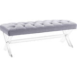 TOV Furniture Claira Lucite Bench | Grey TOV-O37