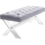 TOV Furniture Claira Lucite Bench | Grey TOV-O37
