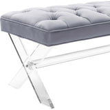 TOV Furniture Claira Lucite Bench | Grey TOV-O37