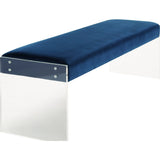 TOV Furniture Envy Velvet/Acrylic Bench | Blue TOV-O55