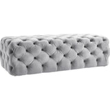 TOV Furniture Kaylee Jumbo Velvet Ottoman | Grey TOV-O65