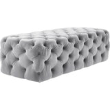 TOV Furniture Kaylee Jumbo Velvet Ottoman | Grey TOV-O65