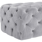 TOV Furniture Kaylee Jumbo Velvet Ottoman | Grey TOV-O65