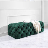 TOV Furniture Kaylee Jumbo Velvet Ottoman | Green TOV-O66