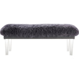 TOV Furniture Luxe Sheepskin Lucite Bench | Grey TOV-O76
