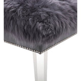 TOV Furniture Luxe Sheepskin Lucite Bench | Grey TOV-O76