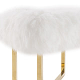 TOV Furniture Nomo Sheepskin Bench | White/Gold TOV-O77