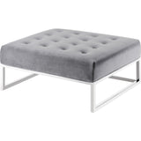 TOV Furniture Nova Velvet Ottoman | Grey TOV-O99