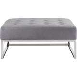 TOV Furniture Nova Velvet Ottoman | Grey TOV-O99