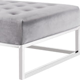 TOV Furniture Nova Velvet Ottoman | Grey TOV-O99