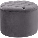 TOV Furniture Queen Velvet Storage Ottoman | Grey- TOV-OC145