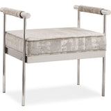 TOV Furniture Diva Textured Bench | Silver- TOV-OC3752