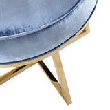 TOV Furniture Layla Shimmery Velvet Ottoman | Blue TOV-OC3716