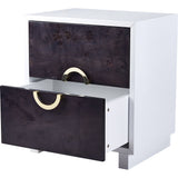 TOV Furniture Cavalli Lacquer Side Table | Grey Burl- TOV-OC4105