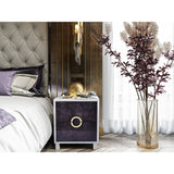 TOV Furniture Cavalli Lacquer Side Table | Grey Burl- TOV-OC4105