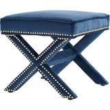 TOV Furniture Reese Velvet Ottoman | Navy TOV-OT2045