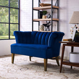 TOV Furniture Iris Velvet Settee | Navy- TOV-S102