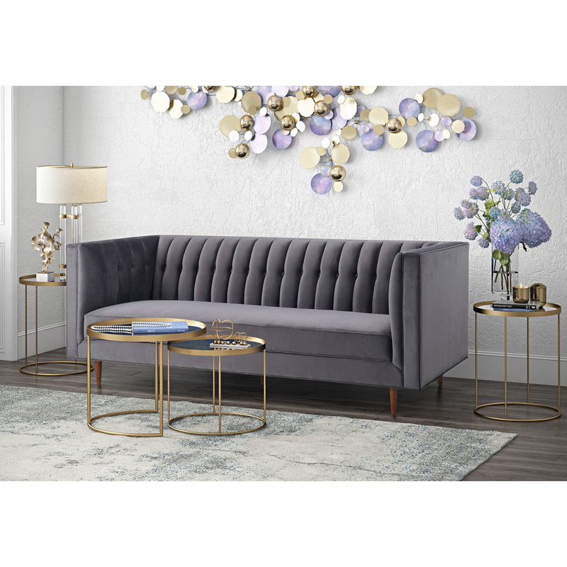 TOV Furniture Sebastian Velvet Sofa | Grey- TOV-S150