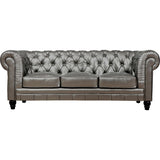 TOV Furniture Zahara Leather Sofa | Silver- TOV-S24