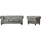 TOV Furniture Zahara Leather Sofa | Silver- TOV-S24