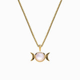 Awe Inspired Triple Moon Charm Necklace | Gold/Standard Cable Chain