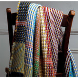 Wallace Sewell Portland Small Lambswool Basket Weave Throw | Multi-Yellow