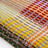 Wallace Sewell Portland Small Lambswool Basket Weave Throw | Multi-Yellow