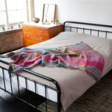 Wallace Sewell Emmeline Small Lambswool Pinstripe Throw | Multi-Pink