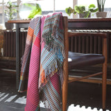 Wallace Sewell Emmeline Small Lambswool Pinstripe Throw | Multi-Pink