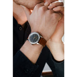 Triwa Brushed Grey Tio Watch | Brown Classic