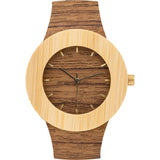 Analog Carpenter Teak & Bamboo Wood Watch | Markings