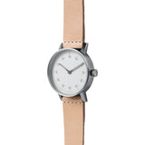 VOID V03B Brushed Round Basic White Watch | Natural Tan Leather V03B-BR/TN/WH
