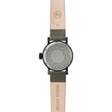 VOID Satin Black Round White Petite Watch | Olive leather V03P-BL/OL/WH