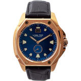 Lum-Tec V13 18K Gold PVD Coated Watch - Black Croc Leather Strap