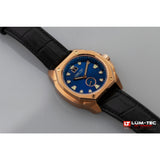 Lum-Tec V13 18K Gold PVD Coated Watch - Black Croc Leather Strap