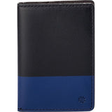 Hook & Albert Leather Vertical Bi-fold Wallet | Black & Blue