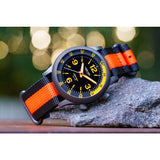 Lum-Tec Vortex D3 Solar Watch| Black/Orange