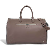 Hook & Albert Women's Garment Weekender Bag | Leather Taupe w/ Gunmetal Zipper LDGWB-TUP-GNM