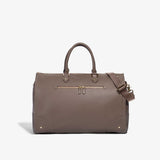 Hook & Albert Women's Garment Weekender Bag | Leather Taupe w/ Gunmetal Zipper LDGWB-TUP-GNM