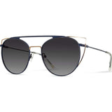 Shwood Zena Sunglasses | Sapphire/Gold -Grey Fade Polarized WWTS3G2P