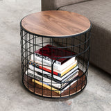 Gus* Modern Wireframe End Table | Black/Walnut ECETWIRE-bp-wn